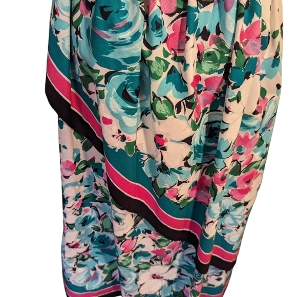 New Vtg. Lanz Dress cotton white pastel floral midi Coquette bow detail NWT Sz 6 - Picture 5 of 14